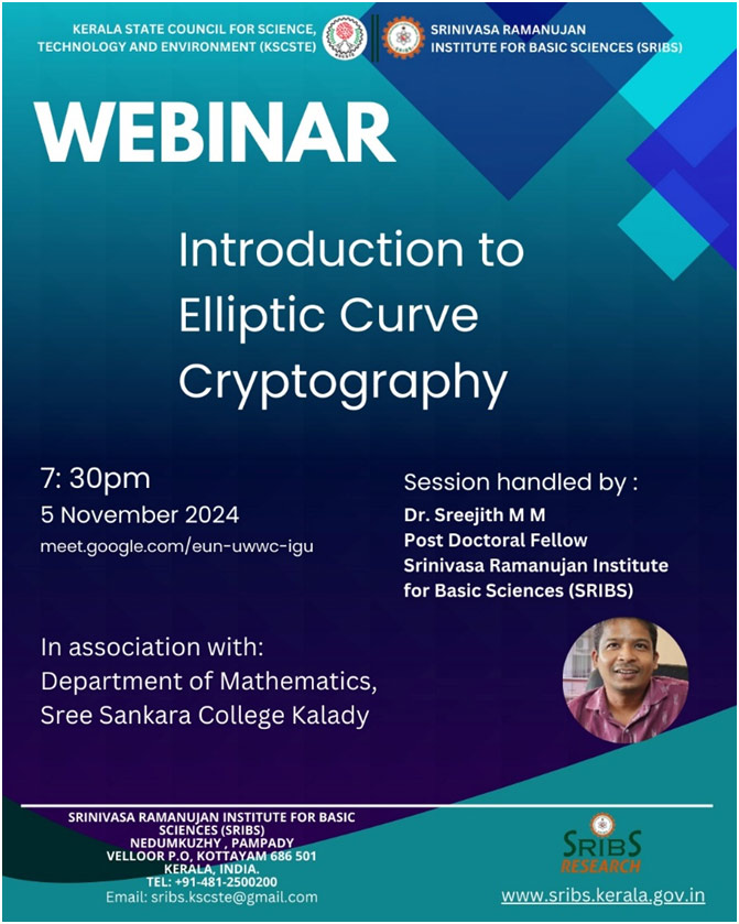 •	Webinar on “Introduction to Elliptic Curve Cryptography” on November 5, 2024